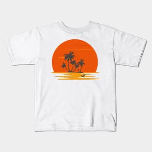 Sunset at The Beach Kids T-Shirt